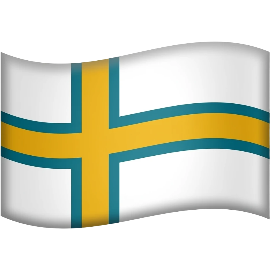 make a realistic flag emoji like 🇳🇴, but whit white background and an amber/gold cross with  teal border (only in the cross), this border is a little thinner than the one in the norwegian flag. emoji