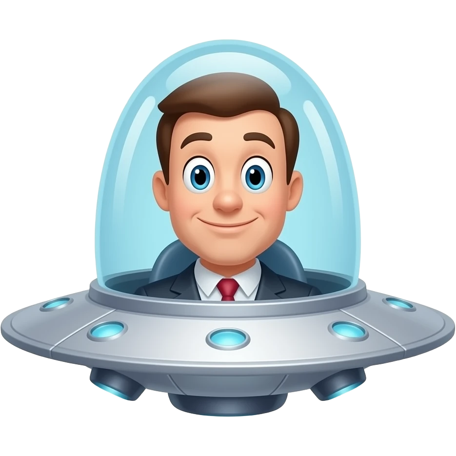 George Jetson in spaceship emoji