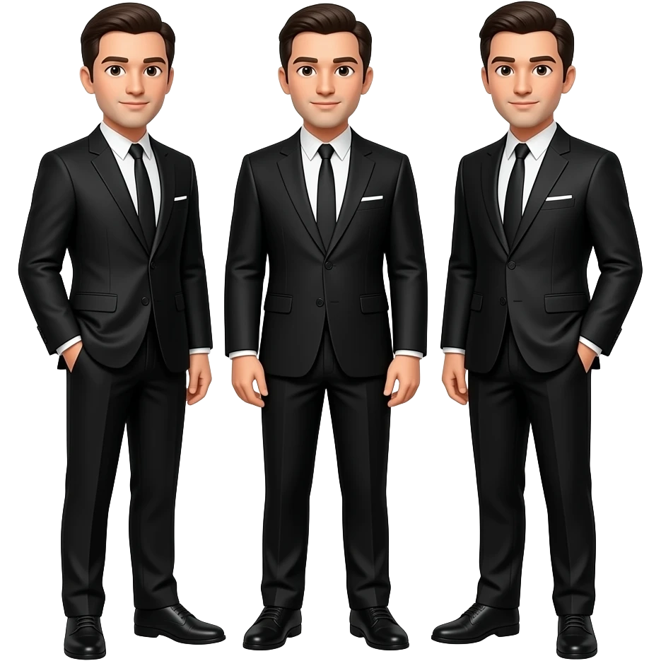 3 men's in black suit emoji