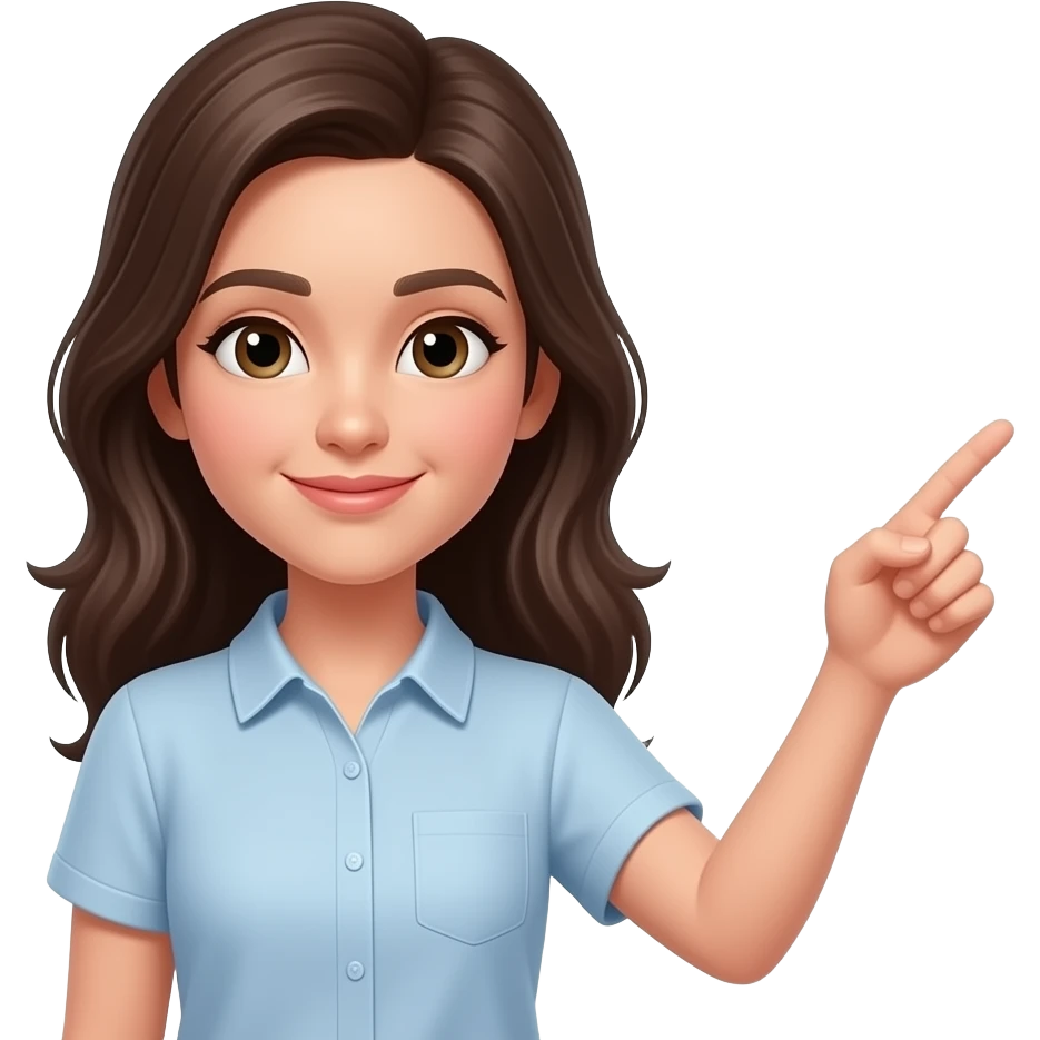젊은 여자 사람이 손가락으로 옆을 가리키는 포즈 emoji