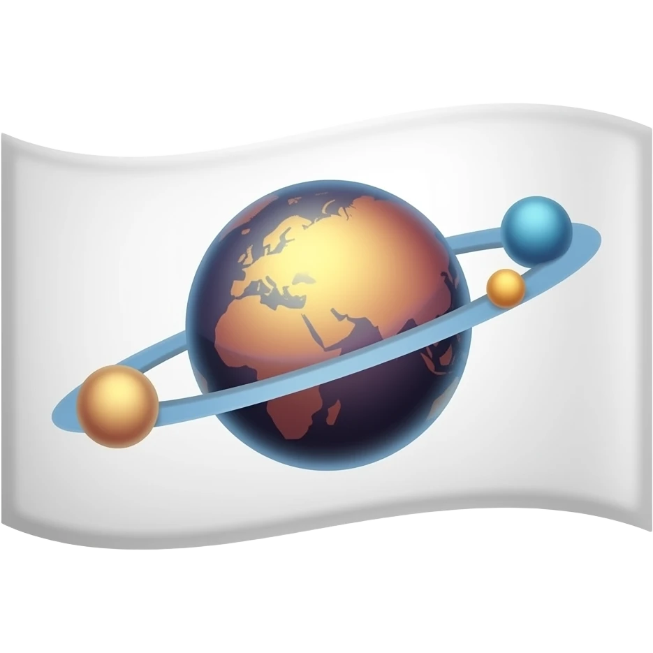 White flag with orbit balls on it emoji