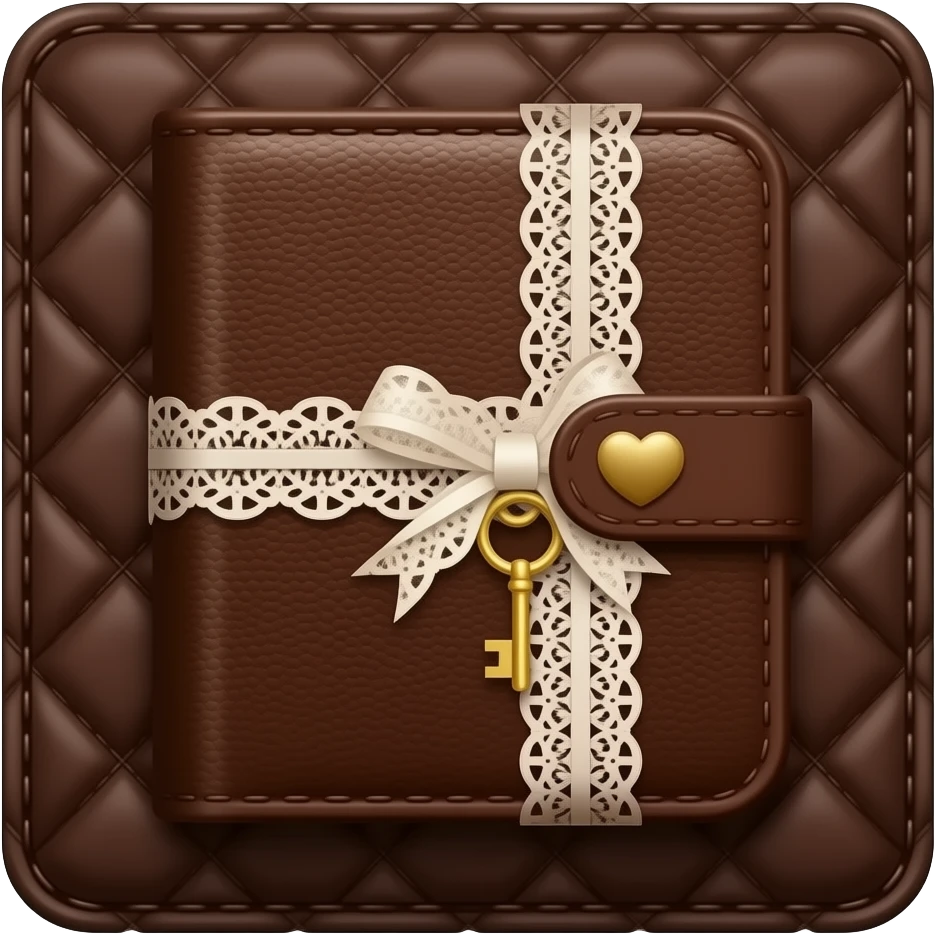 Realistic dark chocolate-brown leather journal with a pebbled texture ...