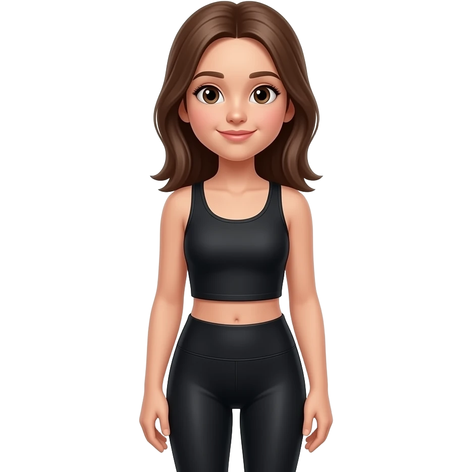 Fille 12ans legging débardeur noir emoji