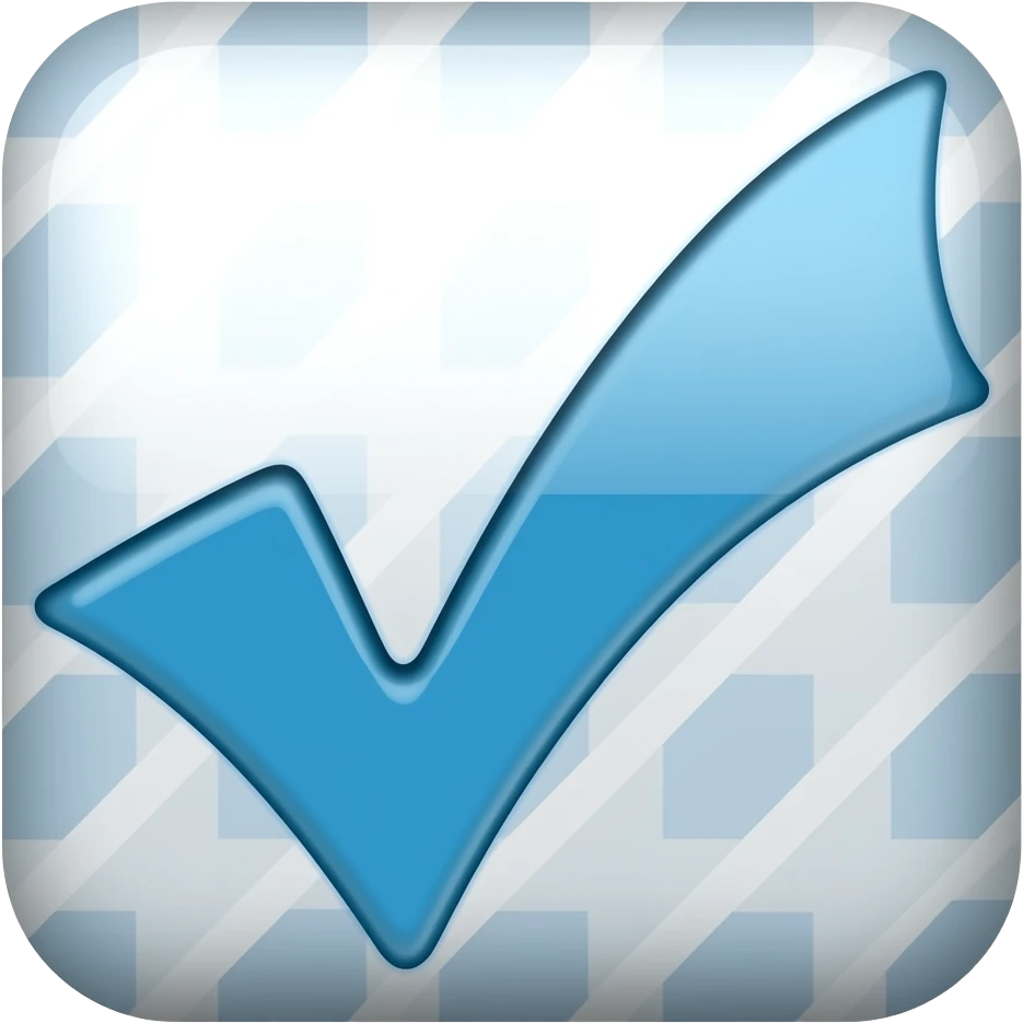Blauer haken emoji