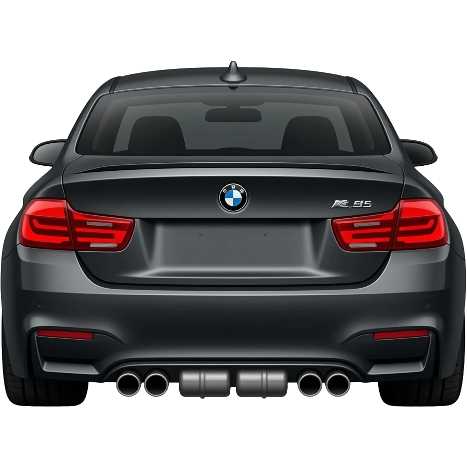 BMW black with red headlights side view. Jet engine visible on back emoji