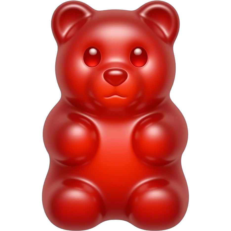 gummy bear candy bright red emoji