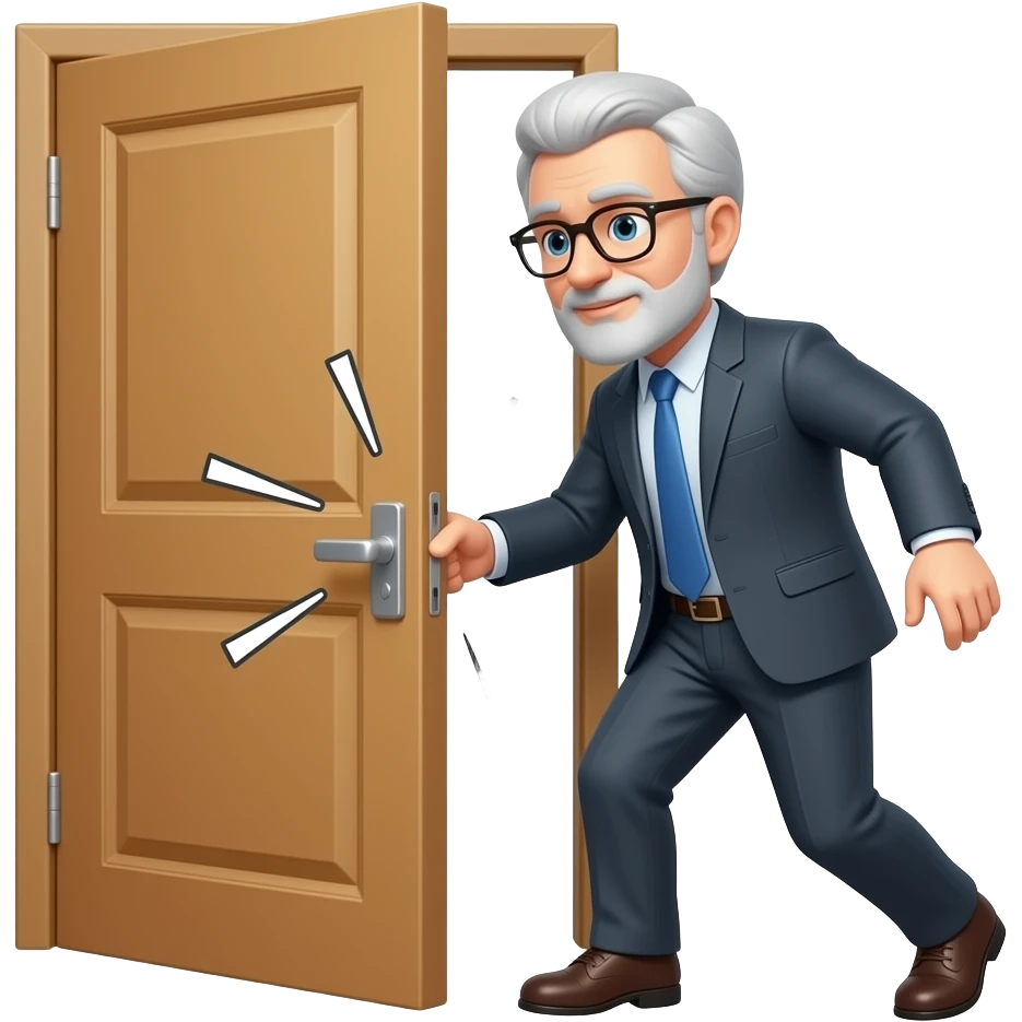 Профессор с усилием закрывает дверь в кабинет emoji