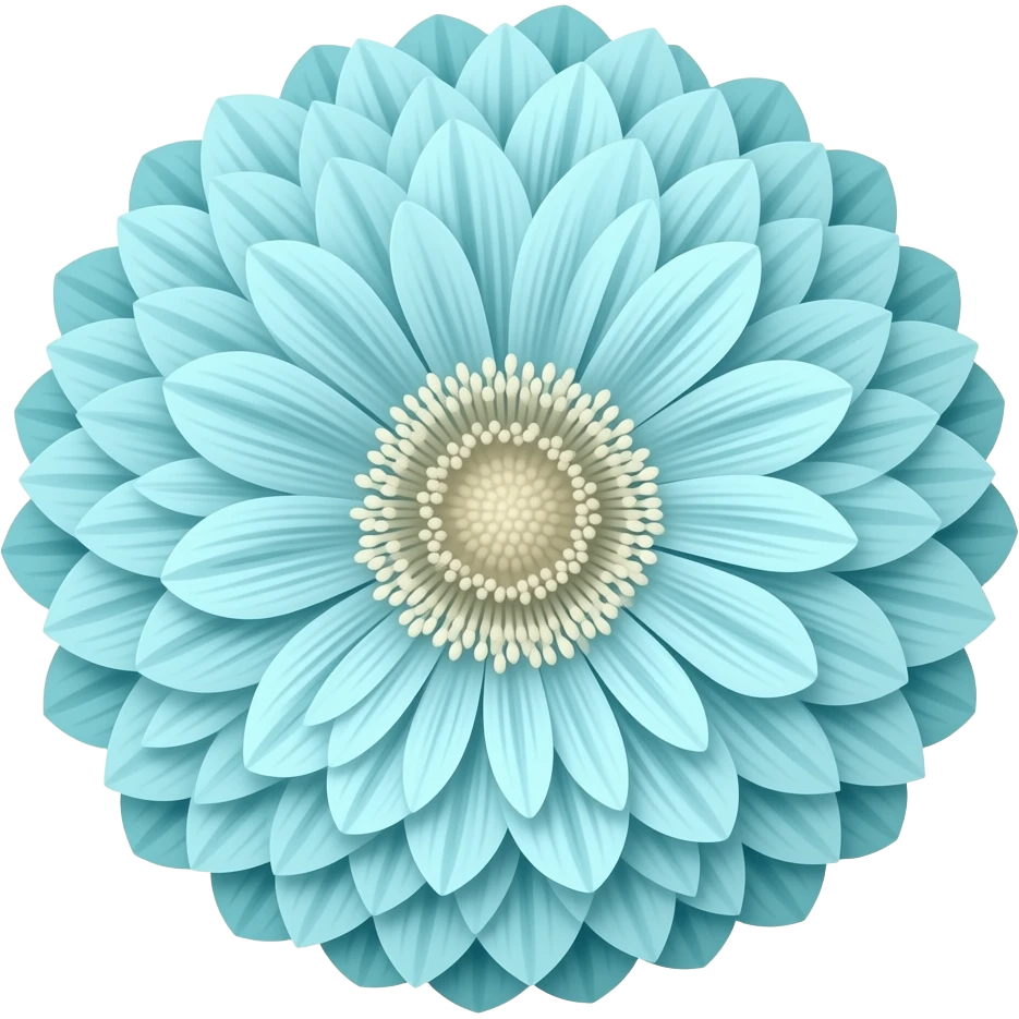 Light teal blue pressed real flower emoji