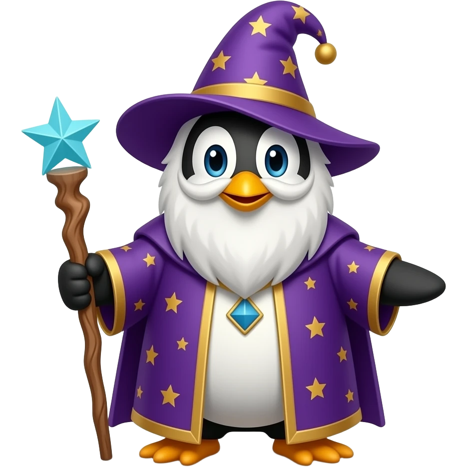 Penguin Wizard emoji