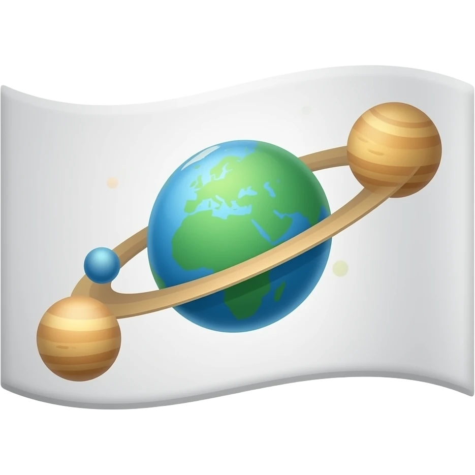 White flag with orbit balls on it emoji