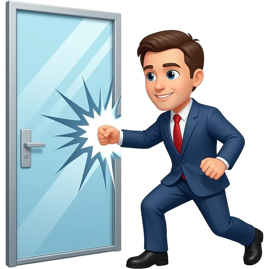 choque de pessoa com porta de vidro emoji