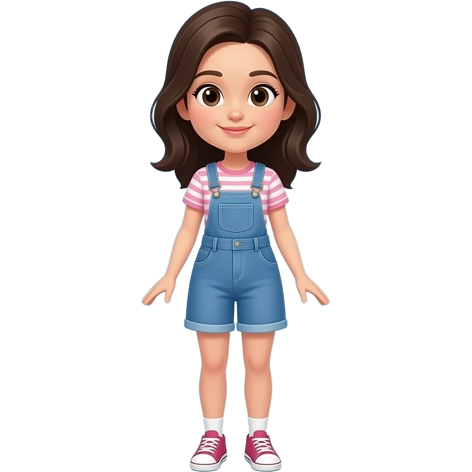 girl full body color blue emoji