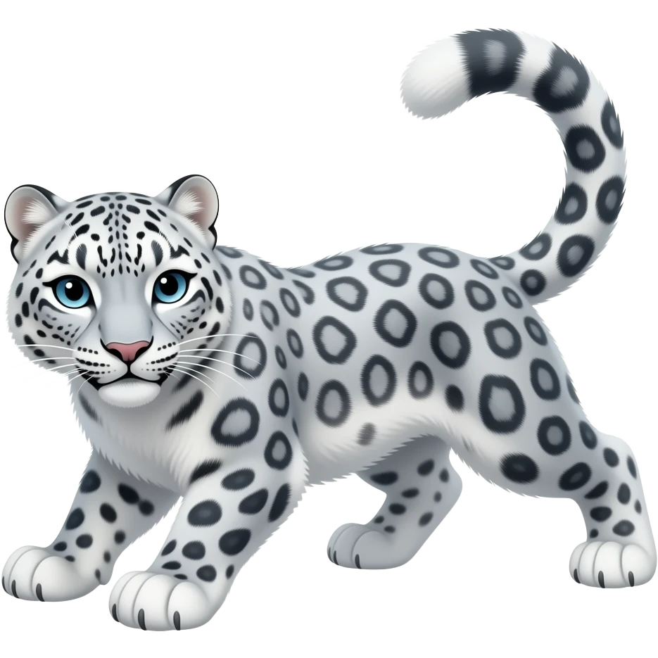 snow leopard is fighting emoji