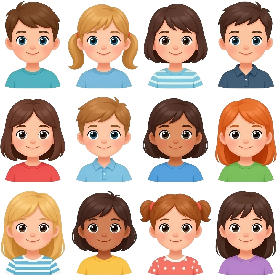 varios niños emoji