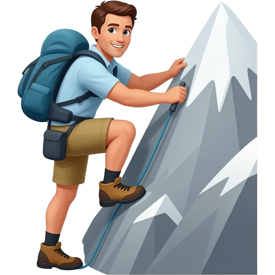 a man climbing a mountain emoji