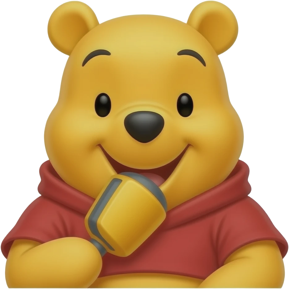 haz a winnie de pooh cantando la marena emoji