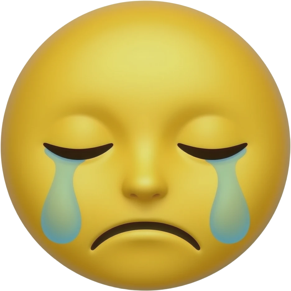 yellow emoji with closed eyes and tear emoji