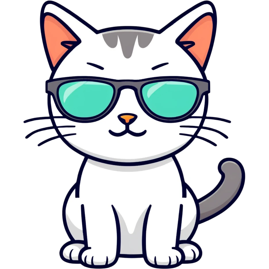 Cat with sunglasses emoji