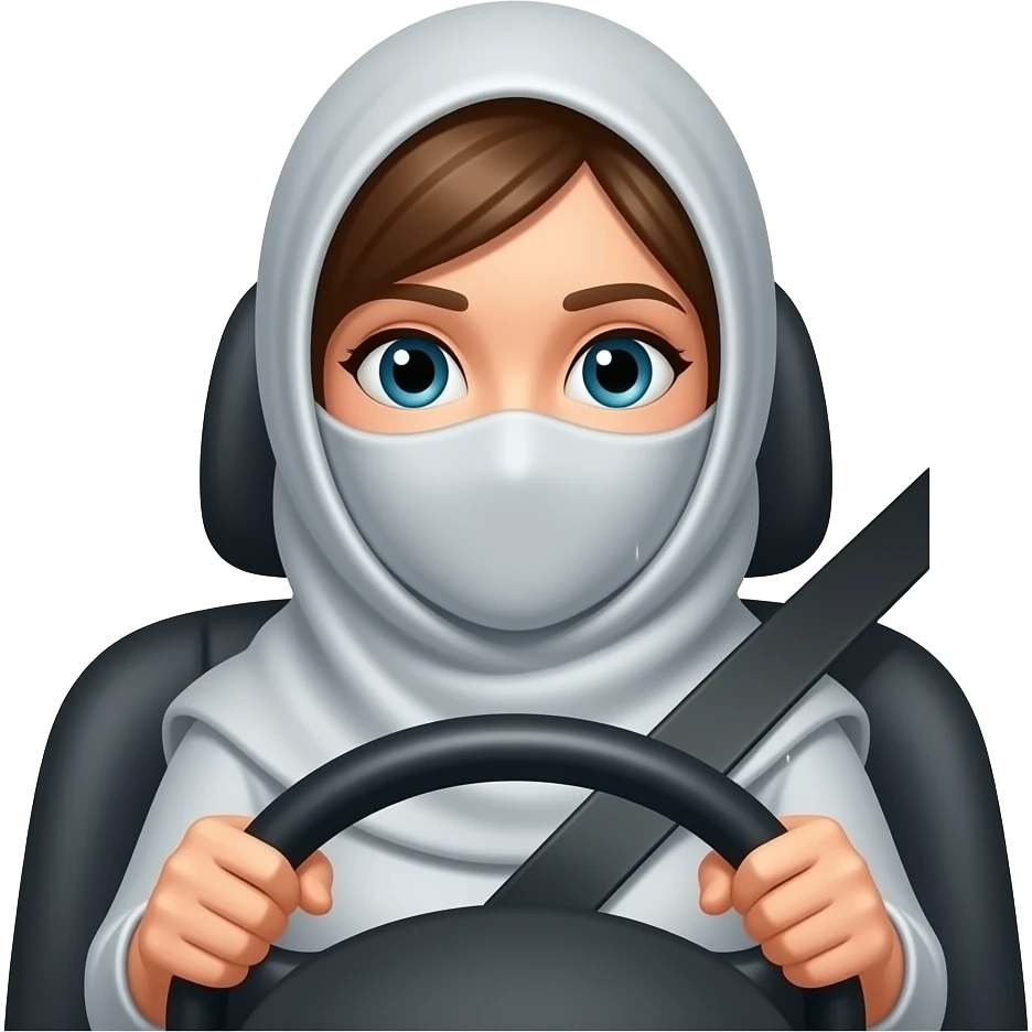 A veiled girl driving a car emoji