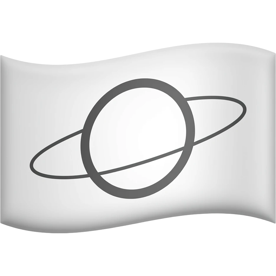 White flag orbit circle line on it emoji