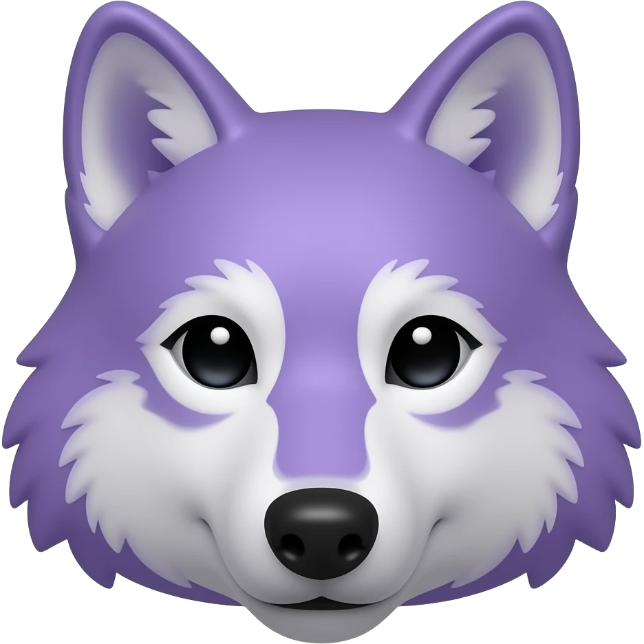 Lobo lila solo la cabeza emoji