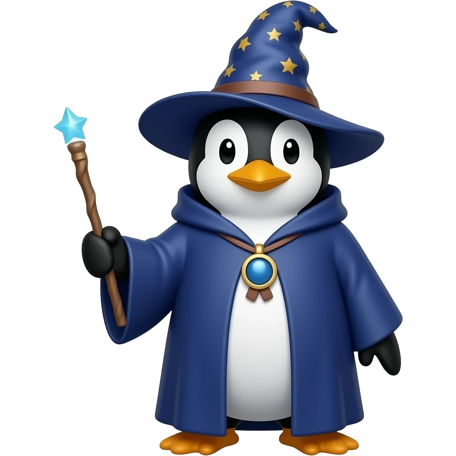 Penguin Wizard emoji