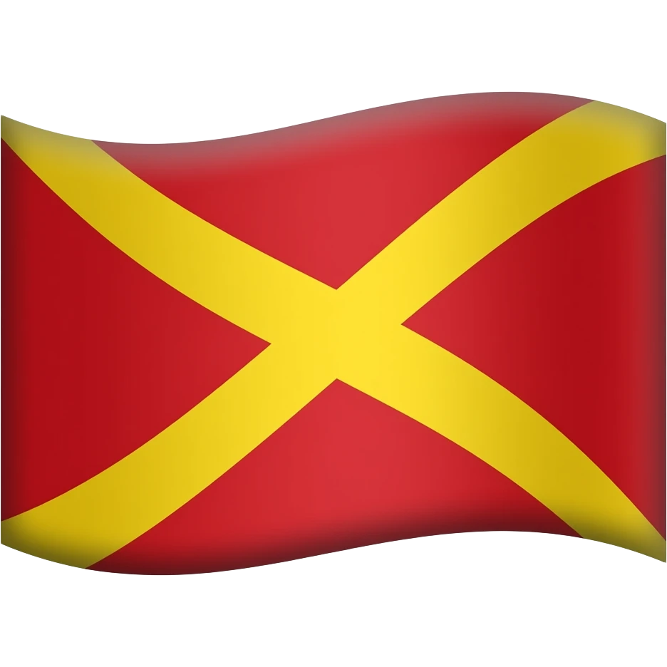flag plain red background yellow chevron on the left side emoji