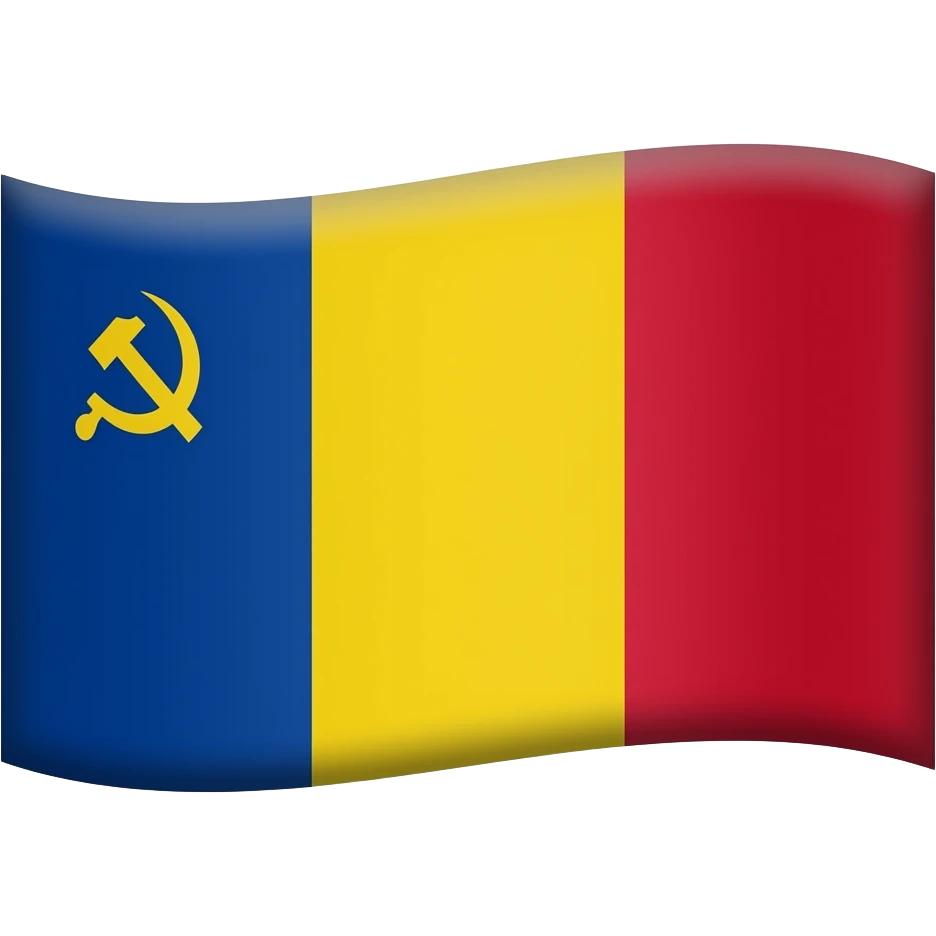 Comunist Romania flag in 1977 emoji