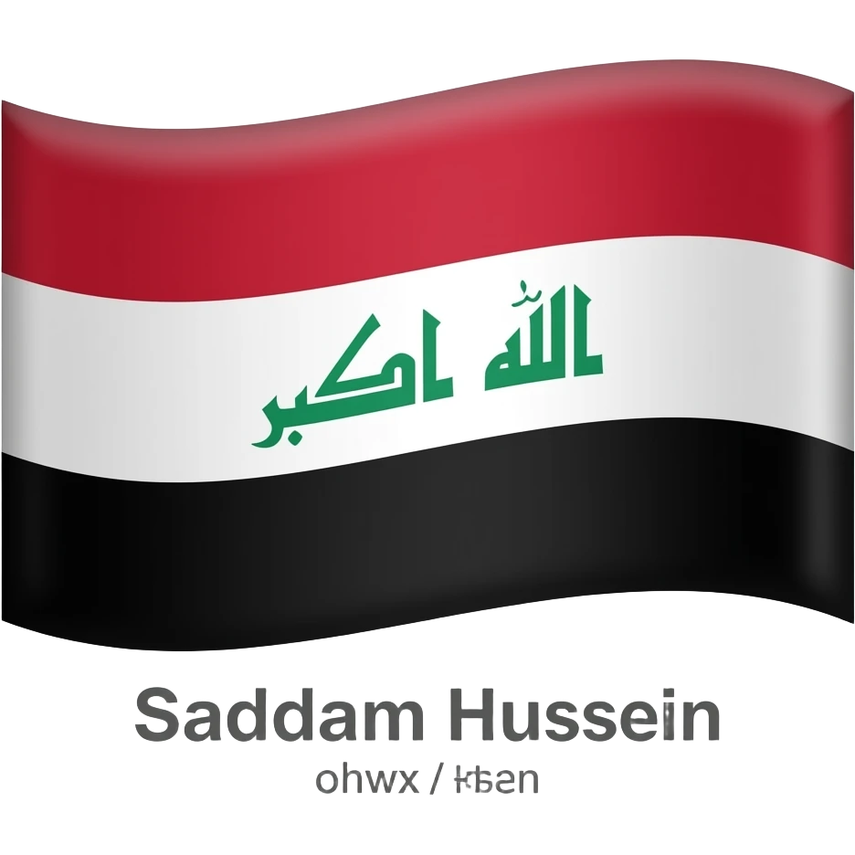 علم العراق العبثي بها الله اكبر خط صدام حسين emoji