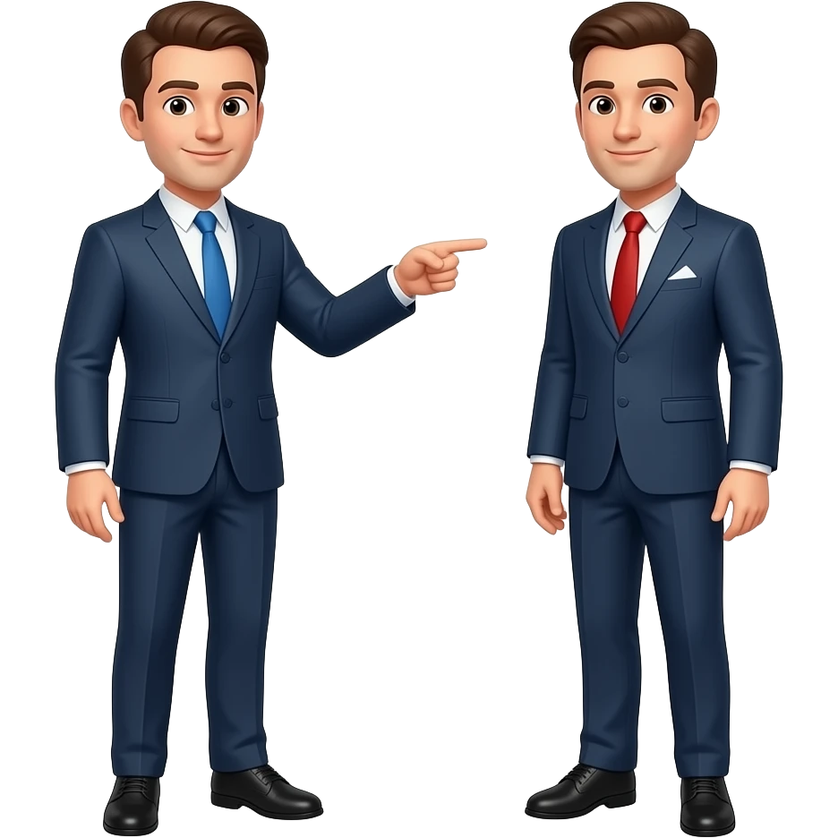emoji de señor señalando a otro full body emoji