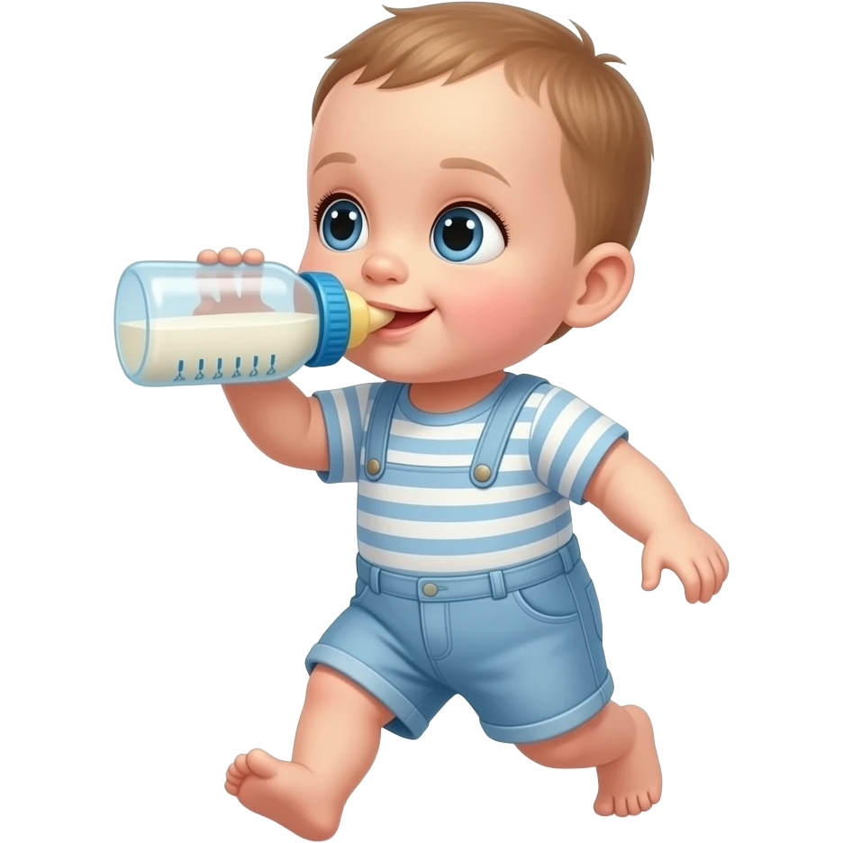 baby step while holding a milk bottle emoji