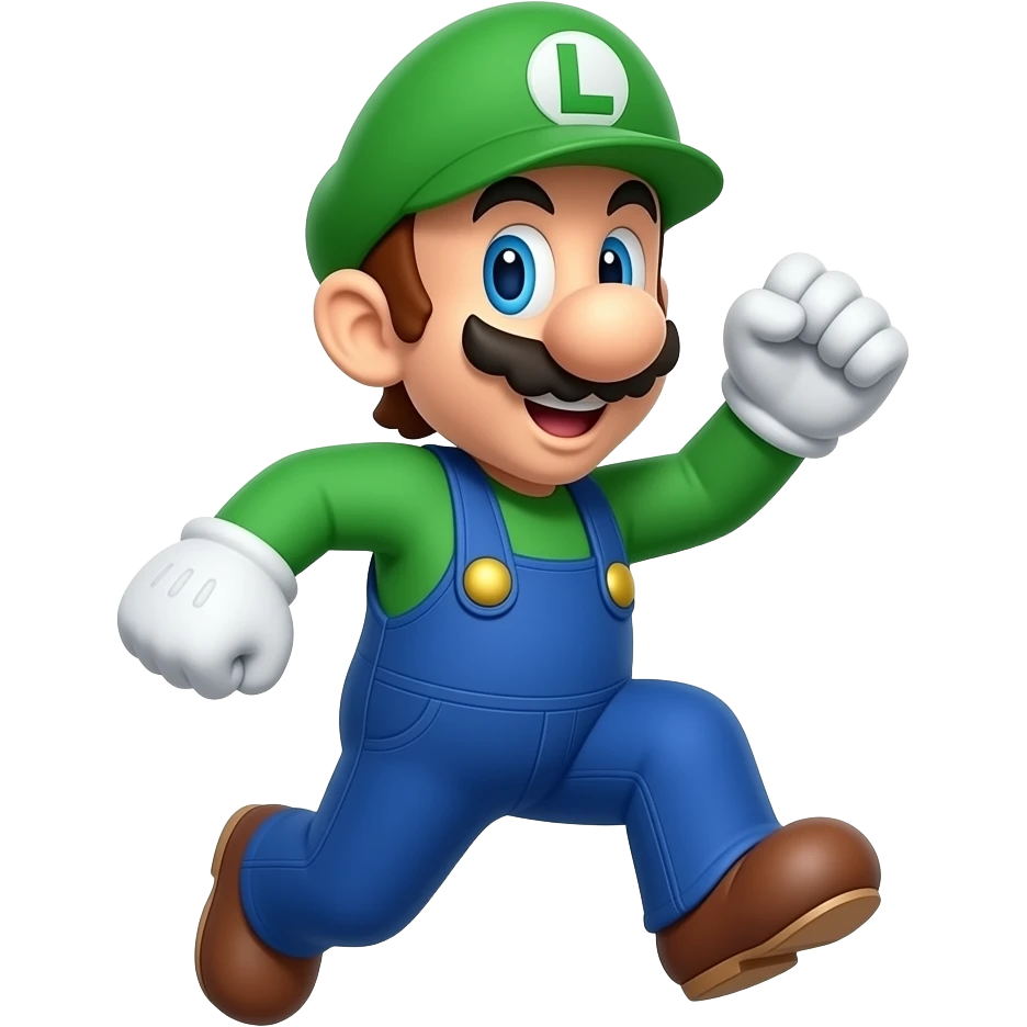 Make Luigi has his iconic jump pose emoji