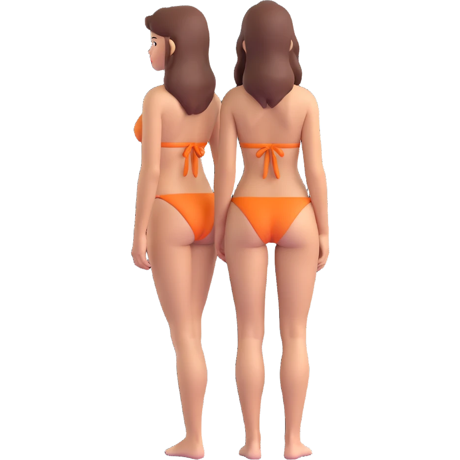 woman in bikini, back view emoji