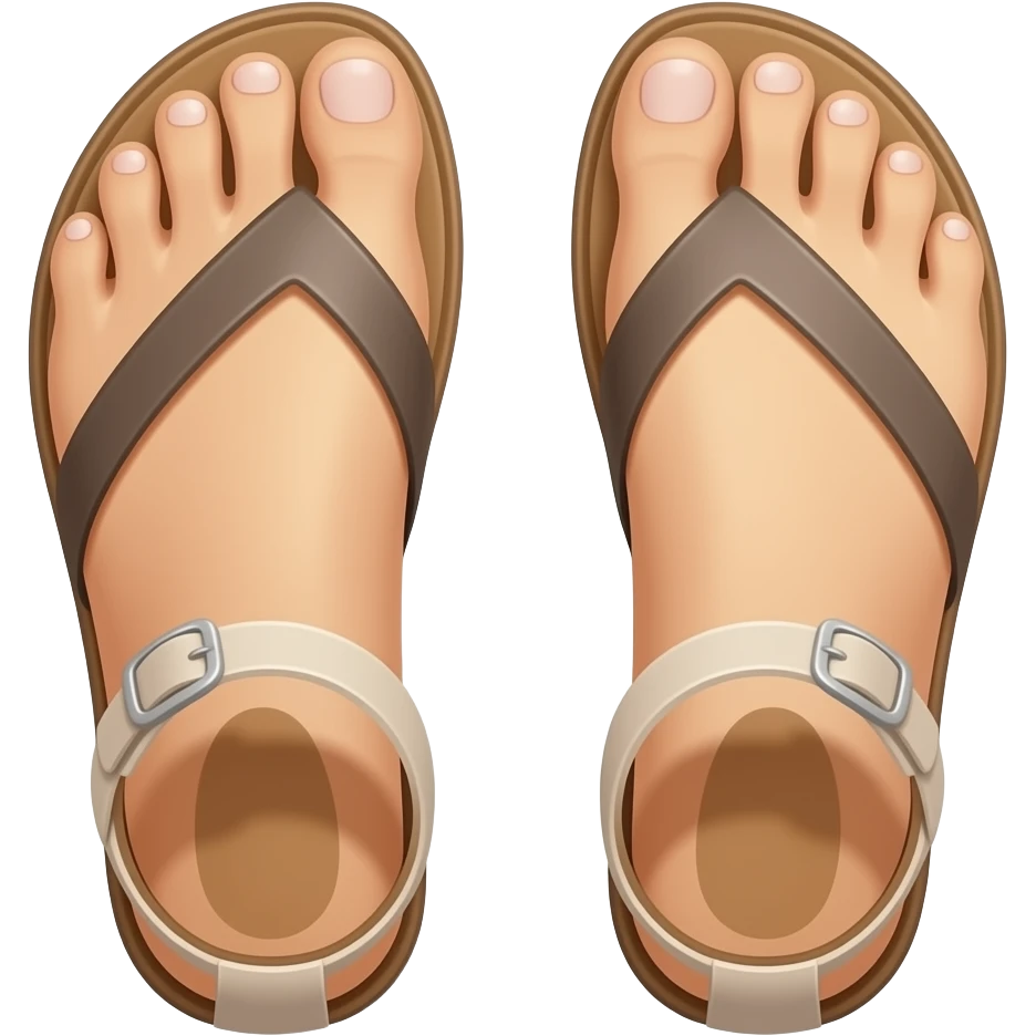 Woman with sandals sole of the feet bottom view emoji