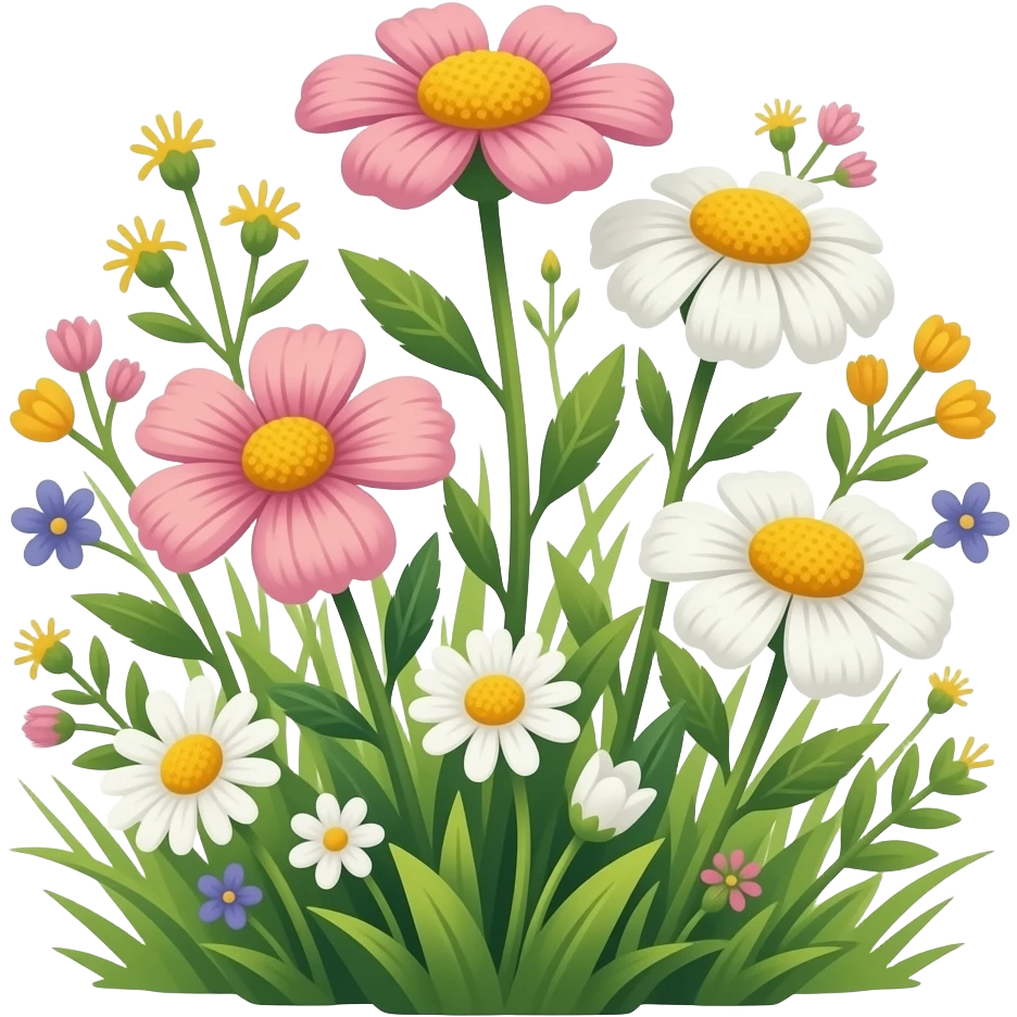 Wild flowers no background emoji