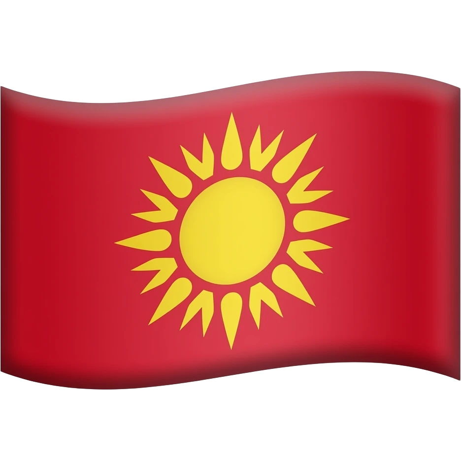 Bana bir bayrak yap yanlar kırmızı olsun ve orta kısmı sarı olsun bayrağın orta renginin yani sarı renginin içinde solda güneş sarı renginin içinde de sağda bir yıldızlı hilal olsun emoji