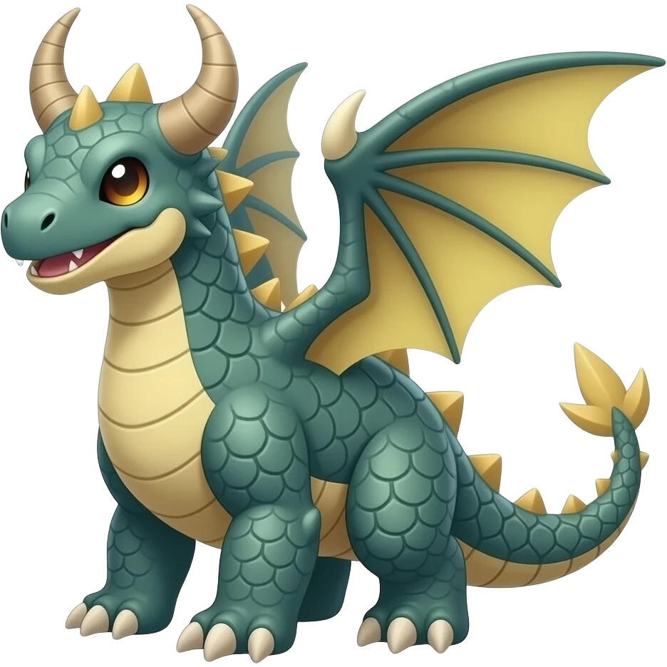 Cute Tepetlisaurus-Amaura-Aurorus-Tyranitar-Axew-Tropius-Flygon-hybrid emoji