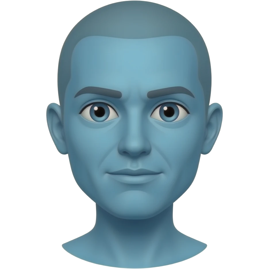 Blue face emoji