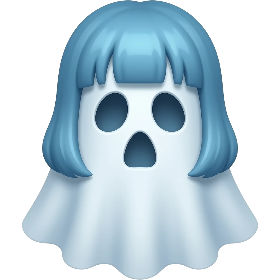 blue haired lesbian ghost emoji