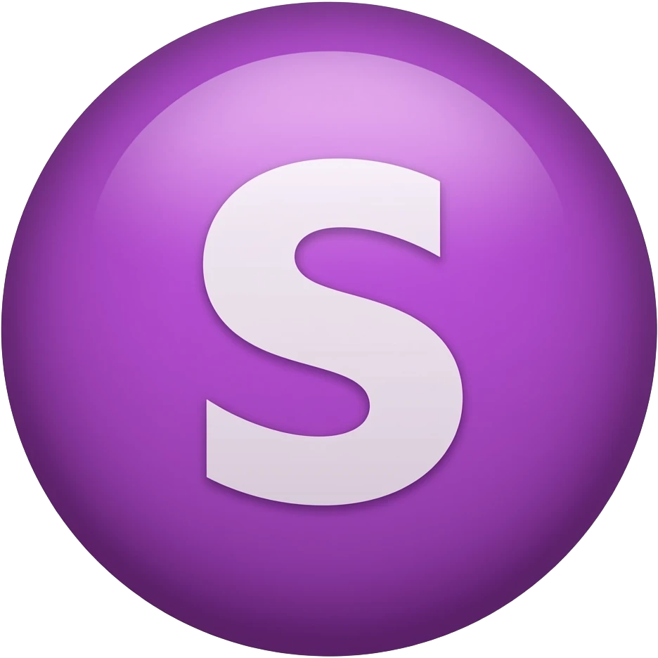 a purple skittle with the s on it, and make it look like the actual purple skittle emoji