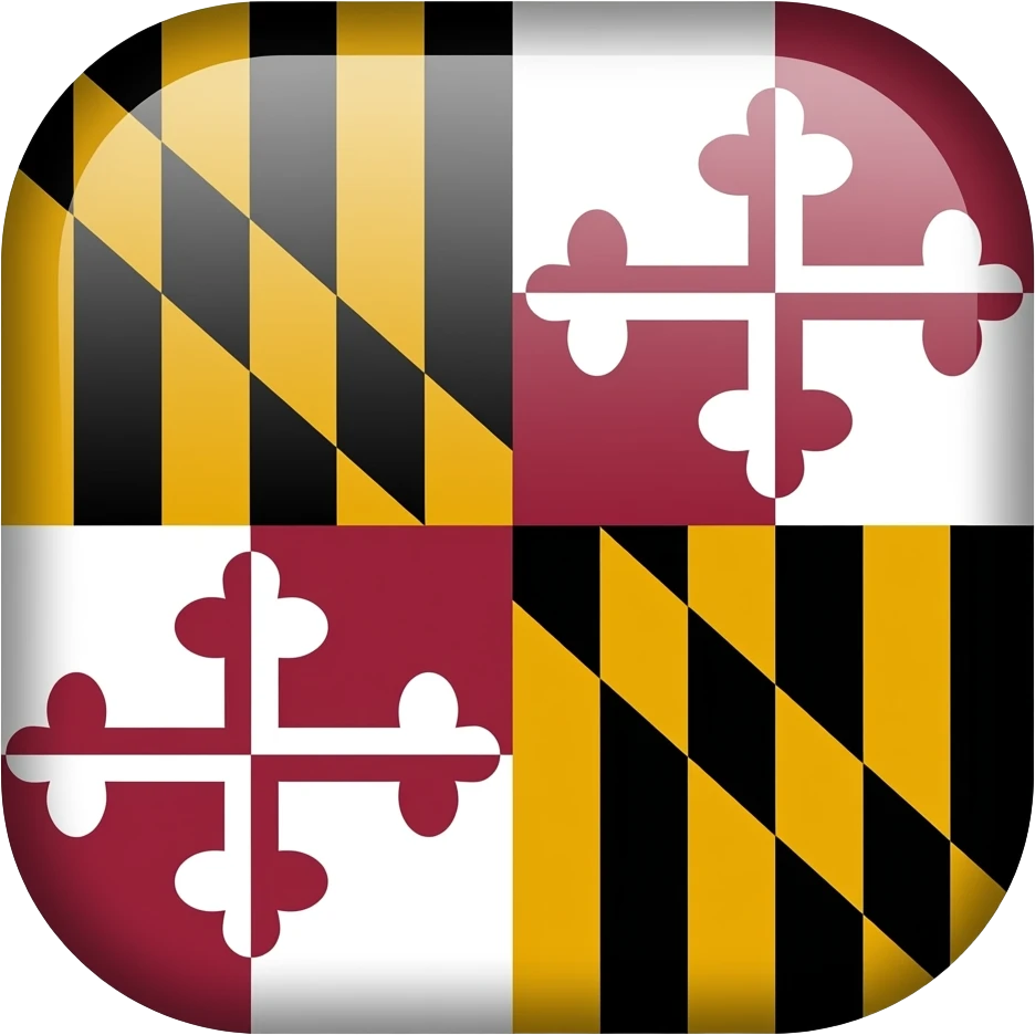 Maryland flag shaped as a square button emoji