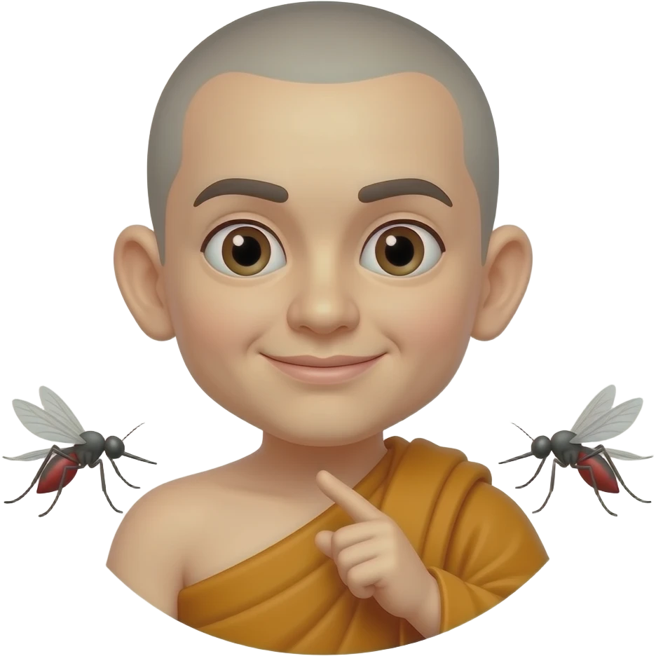 모기를 피하는 스님 emoji