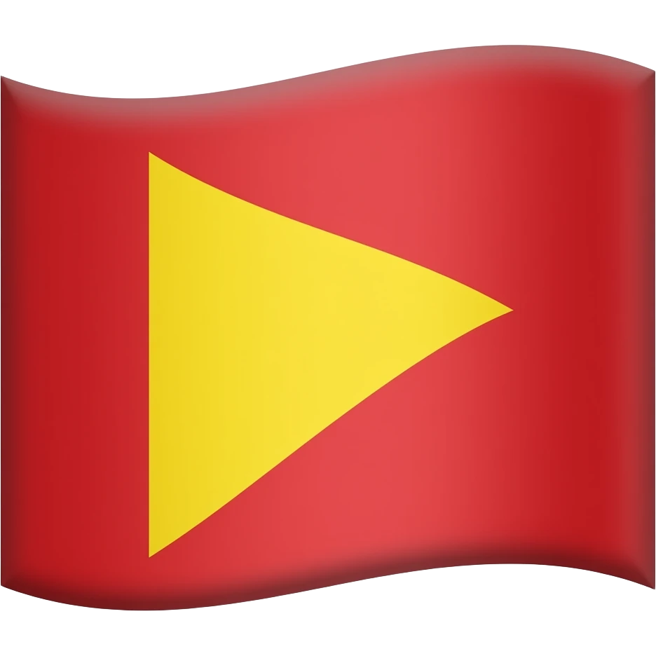 flag plain red background with a yellow triangle pointing east emoji