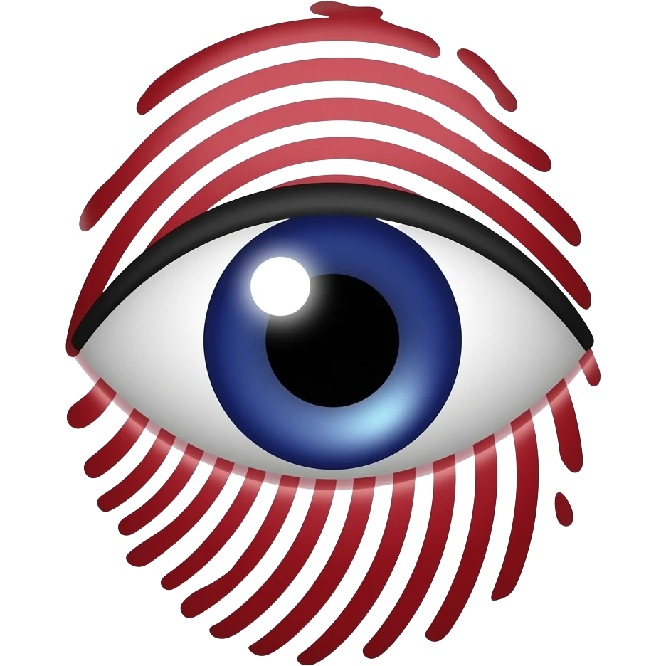 Create a sharingan eye emoji for fingerprint emoji