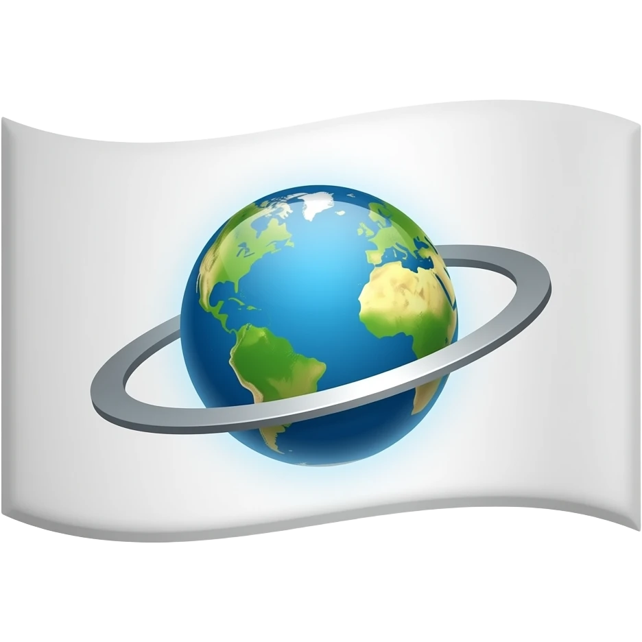 White flag with orbit  on it emoji