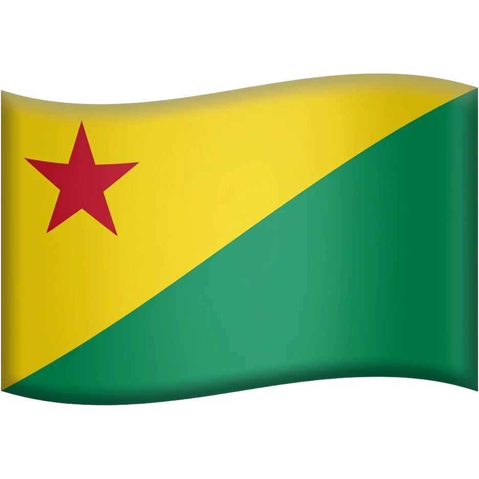 Flag with yellow on the northwest and green in the southeast, with a red star in the top left corner. emoji
