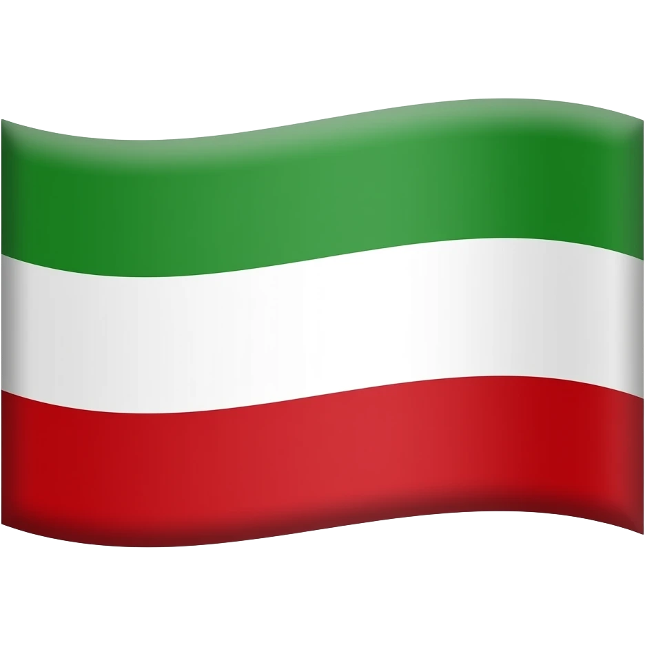 یک پرچم که بالا سبز باشه وسط سفید و پایین قرمز emoji