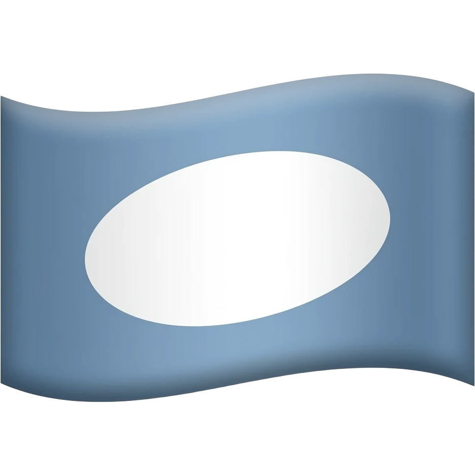 White flag with white ellipse on it emoji