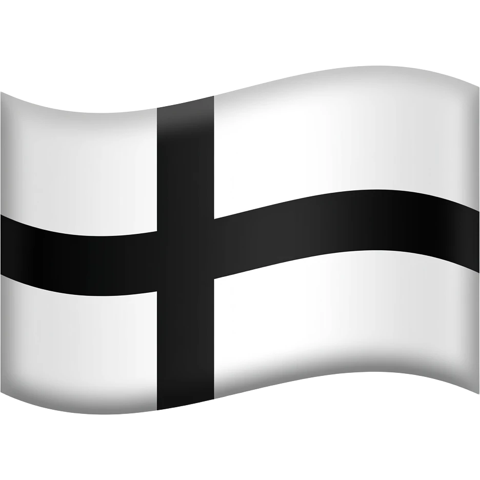 A flag of white background with a black cross( The Teutonic knights flag)use the same form in the Apple emoji emoji