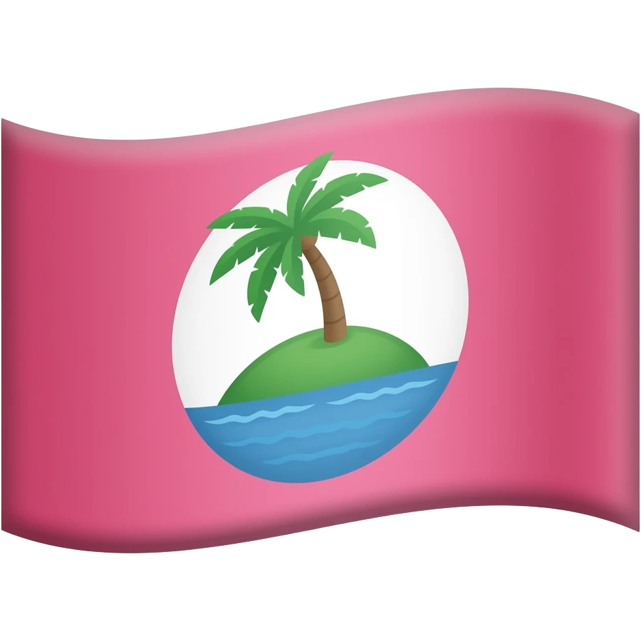 Pink island flag emoji (iOS) emoji
